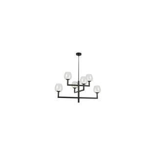 6 Light Chandelier - Chrome Finish, Clear Glass Shades - Elegant Ceiling Light Fixture - 7