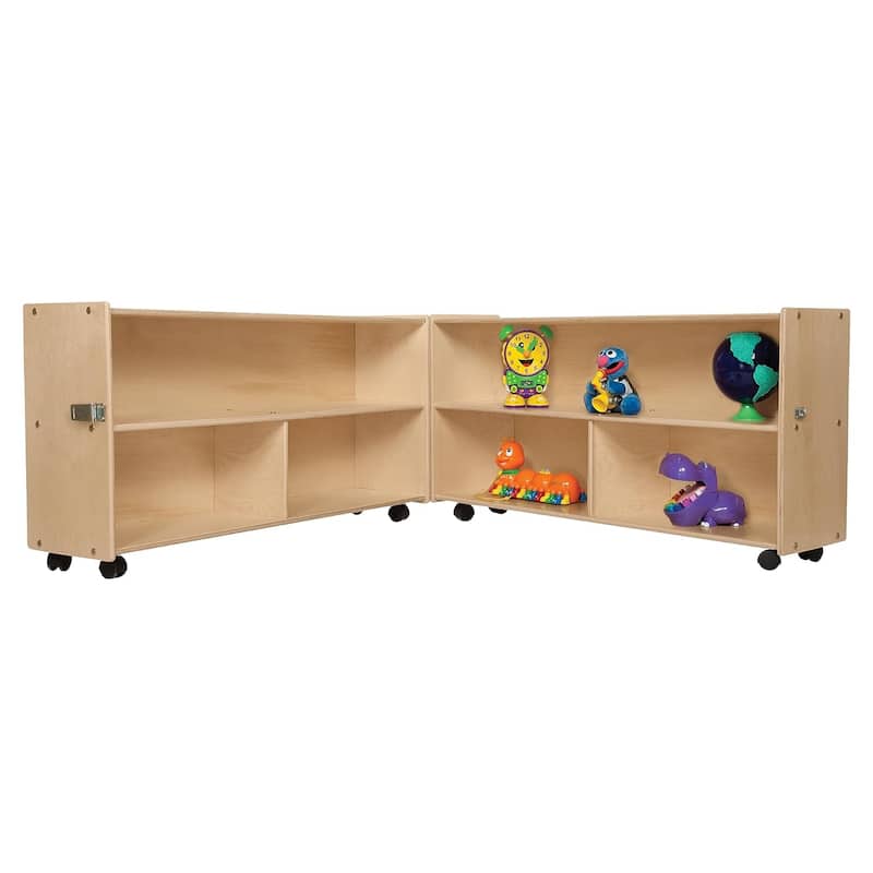 Contender Classroom Storage Cabinet with Casters, Wooden Kids Bookcase, Toy Organizer Storage Unit, Natural - 23.75-Inch Height
