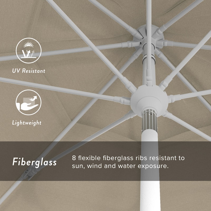 Perry 11ft Round Crank Lift Collar Tilt Aluminum Patio Umbrella by Havenside Home, Base Not Included