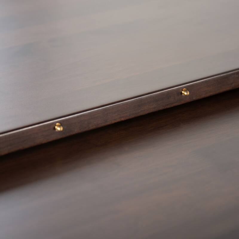 Furniture of America Abigail VIII Mid-Century Modern Rich Walnut Extendable Self-Storing 64-inch Dining Table
