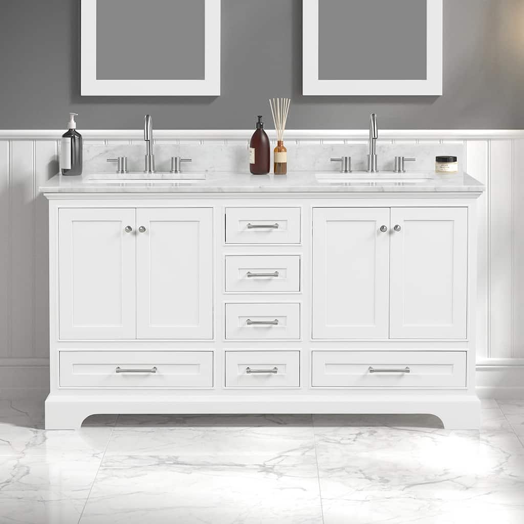 Blossom Copenhagen 60" Bathroom Vanity with Marble Top & Ceramic Sink
