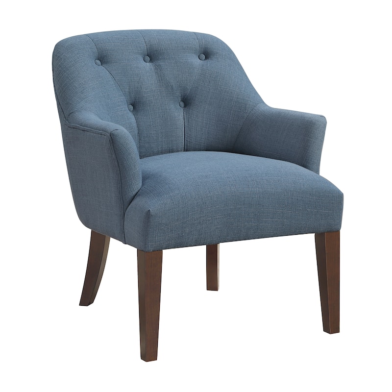 Sterling 26.5" Textured Accent Chair - Button-tufted Chair Back - Blue