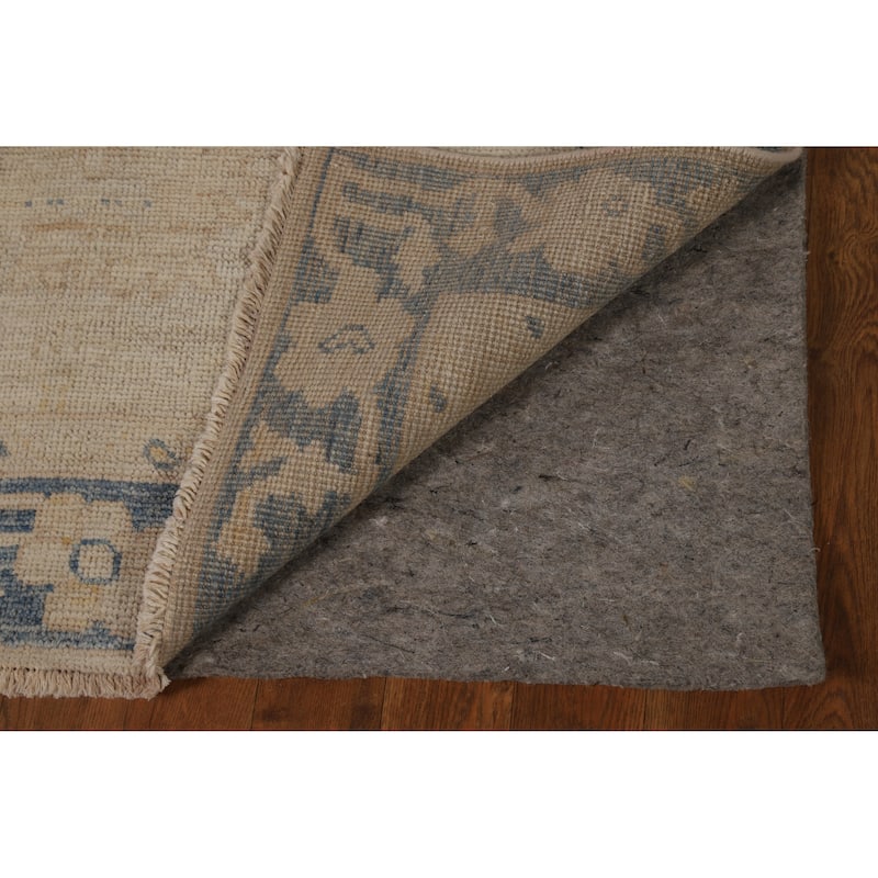Hand Knotted Oriental 100% Wool Carpet Transitional Floral Beige & Ivories Oushak Area Rug - 5' 10'' X 2' 8''