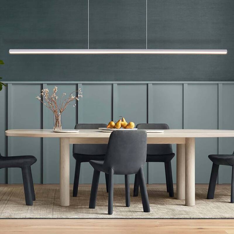 Minimalist Modern Linear Pendant Light Dimmable Integrated LED Chandelier Kitchen Island