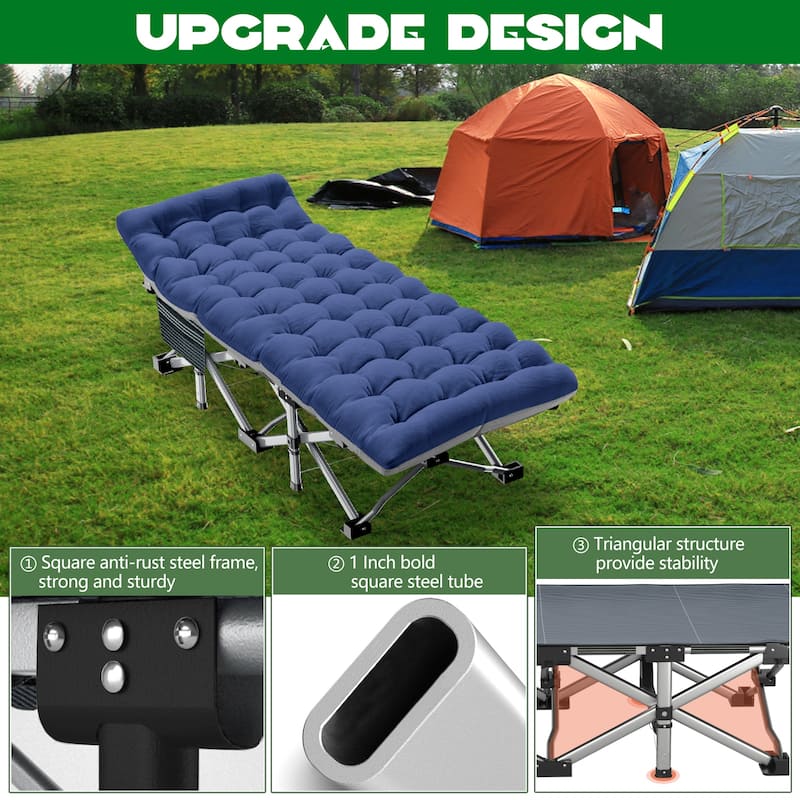 DoCred Portable Folding camping Bed with Mattress, Guest Cot Bed，2PCS - 75"