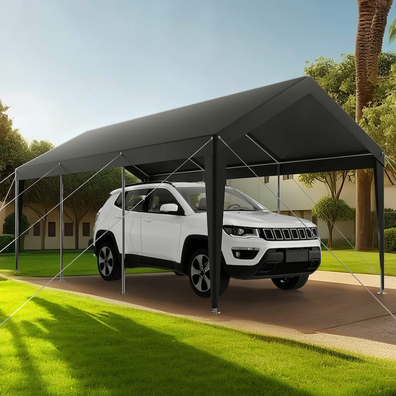Galvanized Steel Portable Garage with Car Canopy and Sidewalls