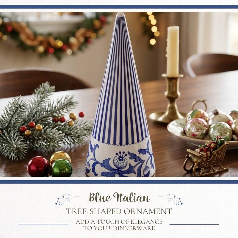 Spode Blue Italian Cone Shaped Topiary