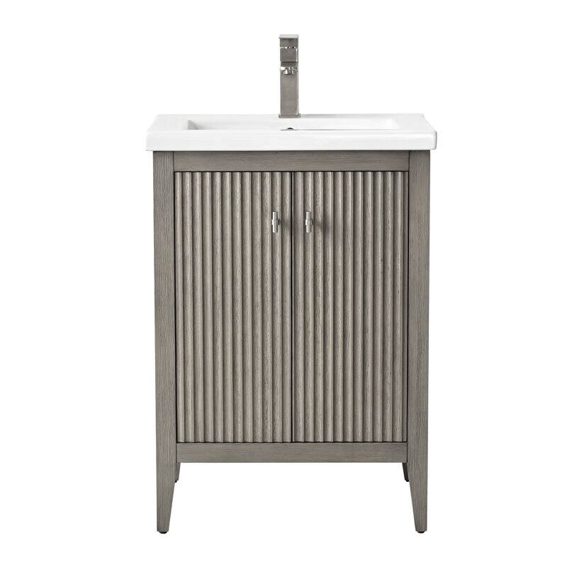 Vanity Art 24" Single Sink Bathroom Vanity Cabinet with Ceramic Top