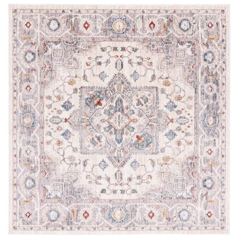 SAFAVIEH Olympia Oketa Abstract Rug - 6' Square - Grey/Ivory