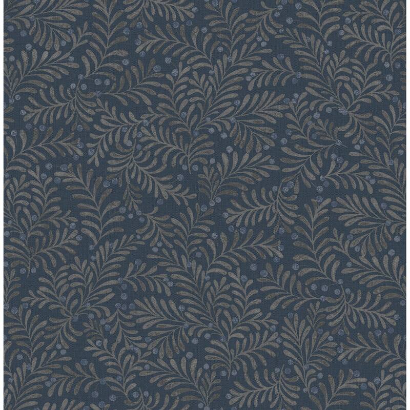 Chesapeake Chrysantha Navy Berry Branches Wallpaper