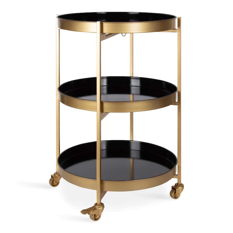 Kate and Laurel Celia Round Metal Bar Cart