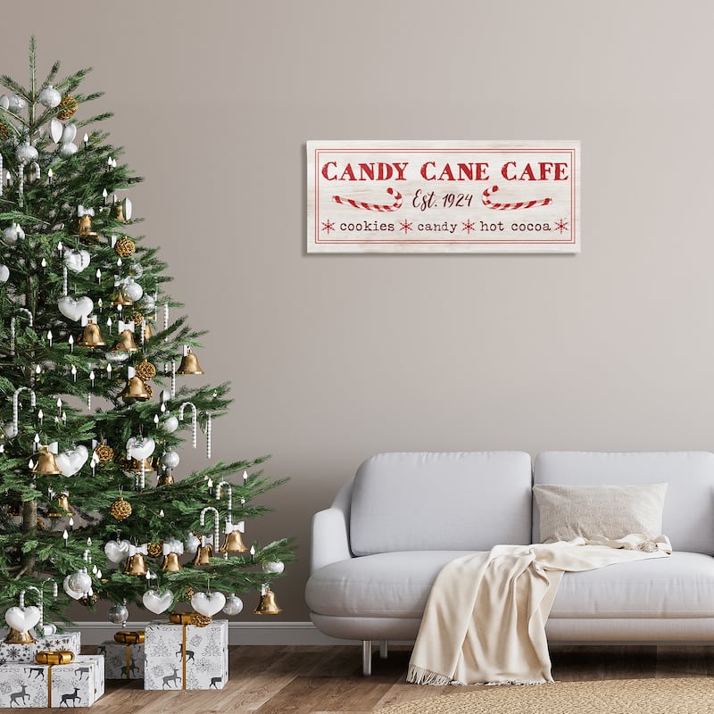 Stupell Vintage Candy Cane Cafe Canvas Wall Art Design By Dogwood Portfolio