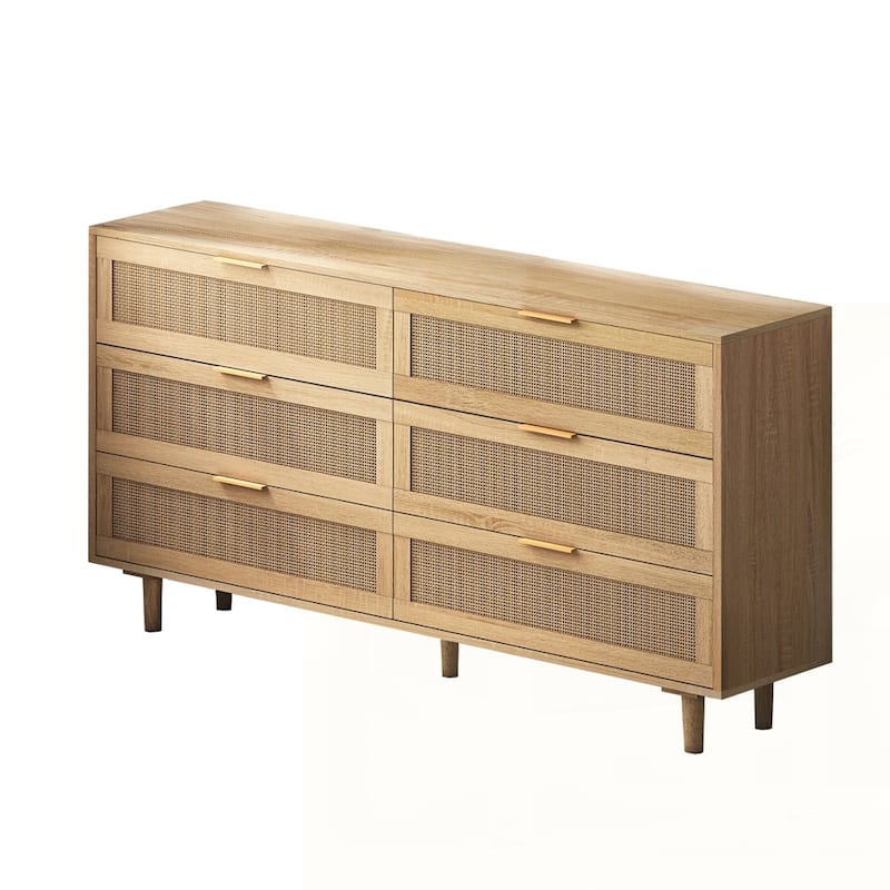 6-Drawers Rattan Storage Cabinet