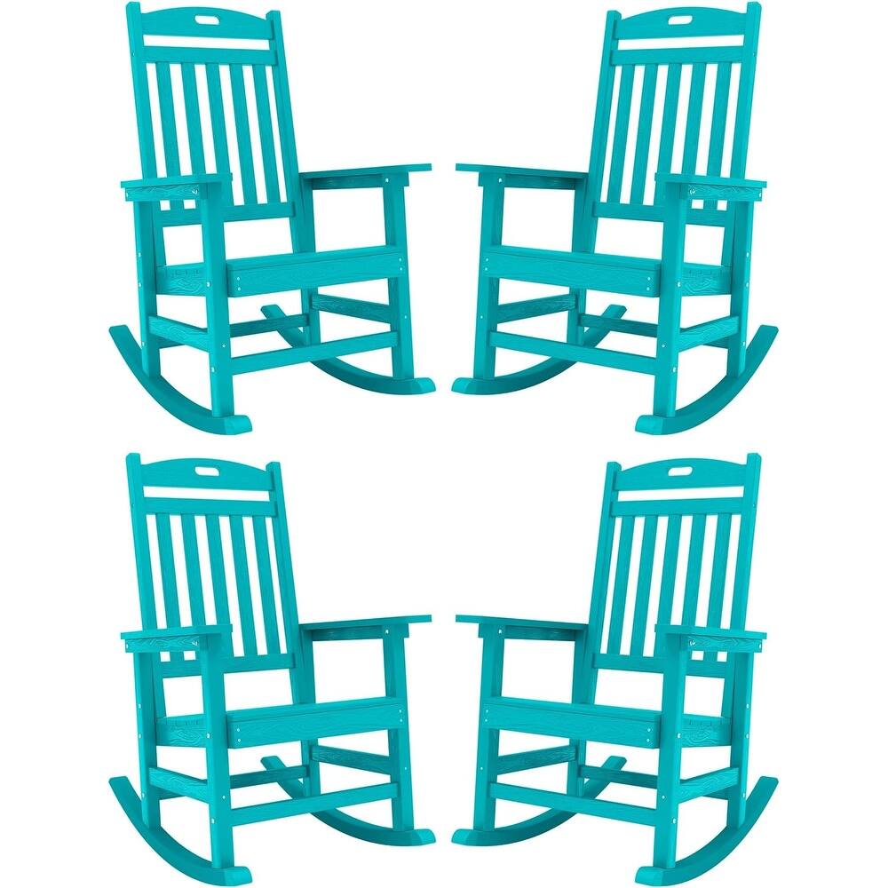 WINSOON All Weather Outdoor Rocking Chair, Set of 4