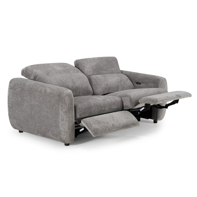 Divani Casa Brevig Modern Grey Fabric Sofa w/ 2 Recliners