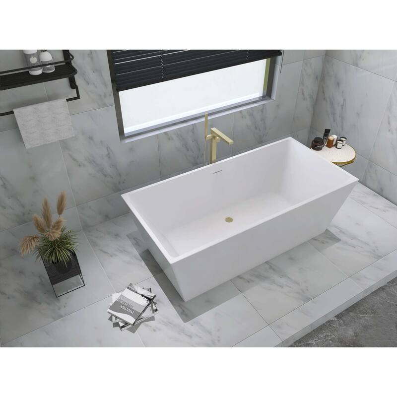 Timothy Soaking Rectangular Bathtub in Glossy White
