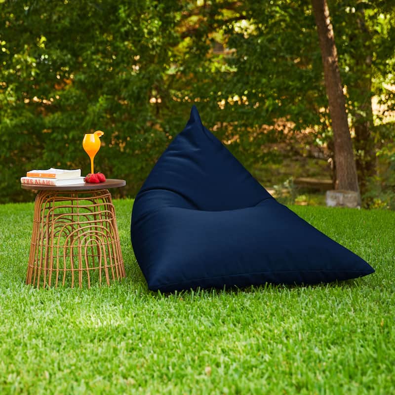 Sorra Home Sunbrella Outdoor Bean Lounger - 54 in W x 38 in W x 21 in H - Canvas Navy