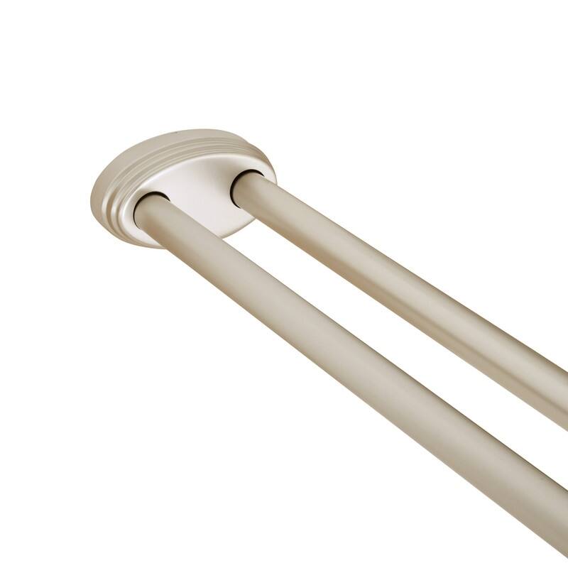 Utopia Alley Rustproof Aluminum Double L Shaped Shower Curtain Rod 72" L x 31.7" W, with 24 Shower Hooks included, Wall Mounted