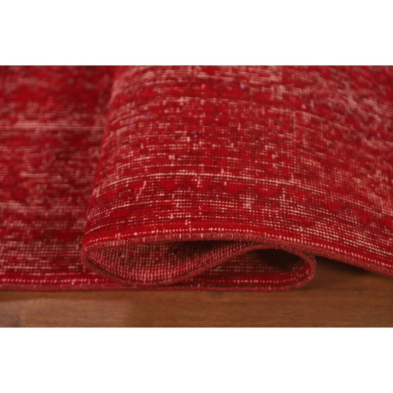 Anatolian Turkish Rug Hand-Knotted Distressed Over-Dyed Wool Carpet - 7'0" x 10'1"