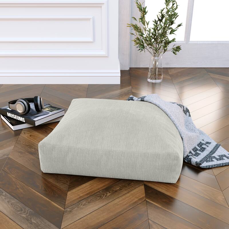 Jaxx Brio Microvelvet Floor Pillow, Meditation and Yoga Cushion - Ice