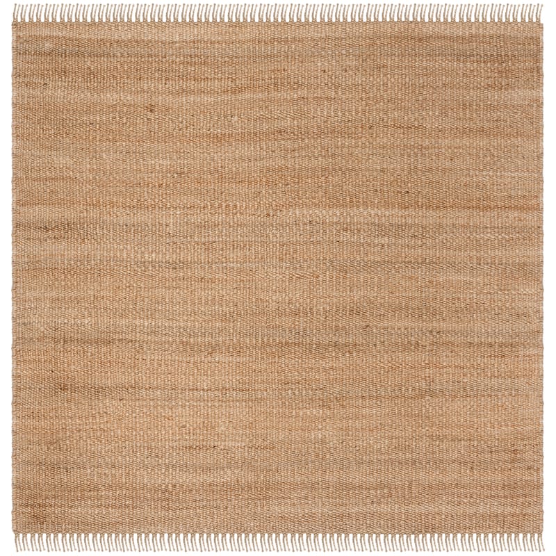 SAFAVIEH Handmade Natural Fiber Eybjorg Jute Fringe Rug - 6' Square - Natural