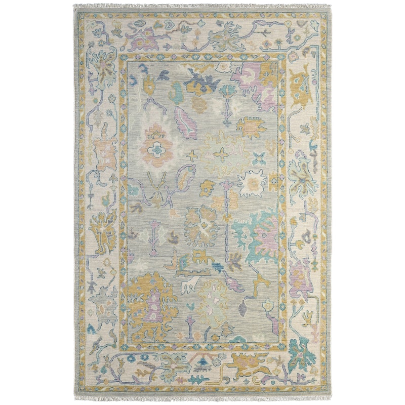 Grand Bazaar Larson Hand Knotted Persian Traditional Area Rug - 8'6" x 11'6" - Gray/Purple/Gold