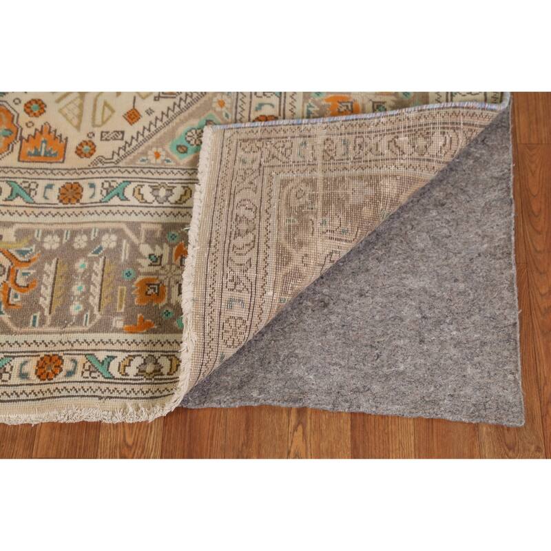 Blue Tabriz Persian Vintage Area Rug Hand-Knotted Oriental Wool Carpet - 8'3" x 11'4"
