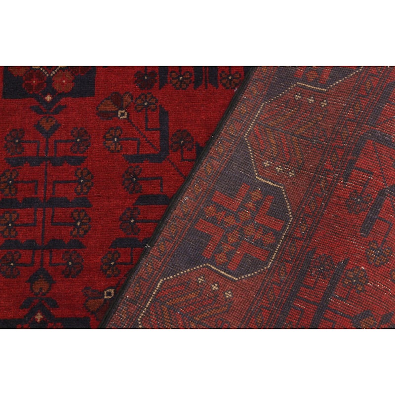 Rustic Biljik Khal Mohammadi Elsie Red/Black Rug - 4'3'' x 6'3''