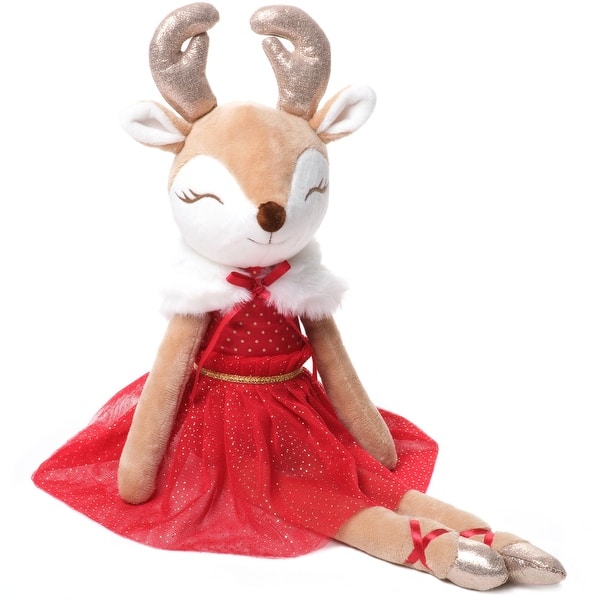 slide 2 of 6, Bearington Noella Plush Reindeer Ballerina Doll, 16.5"