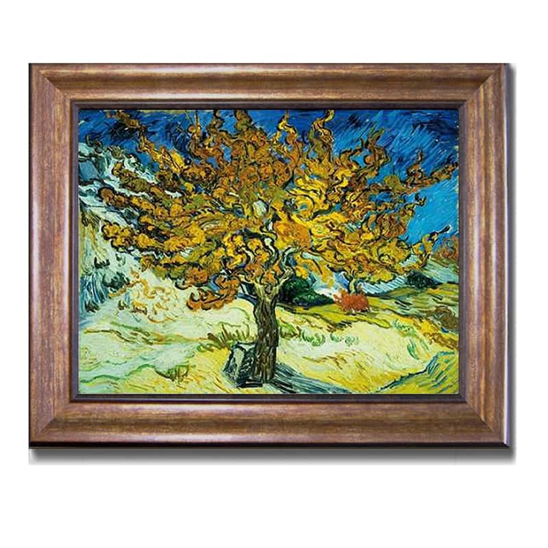Mulberry Tree by Vincent Van Gogh Bronze-Gold Framed Canvas Art (22 in ...