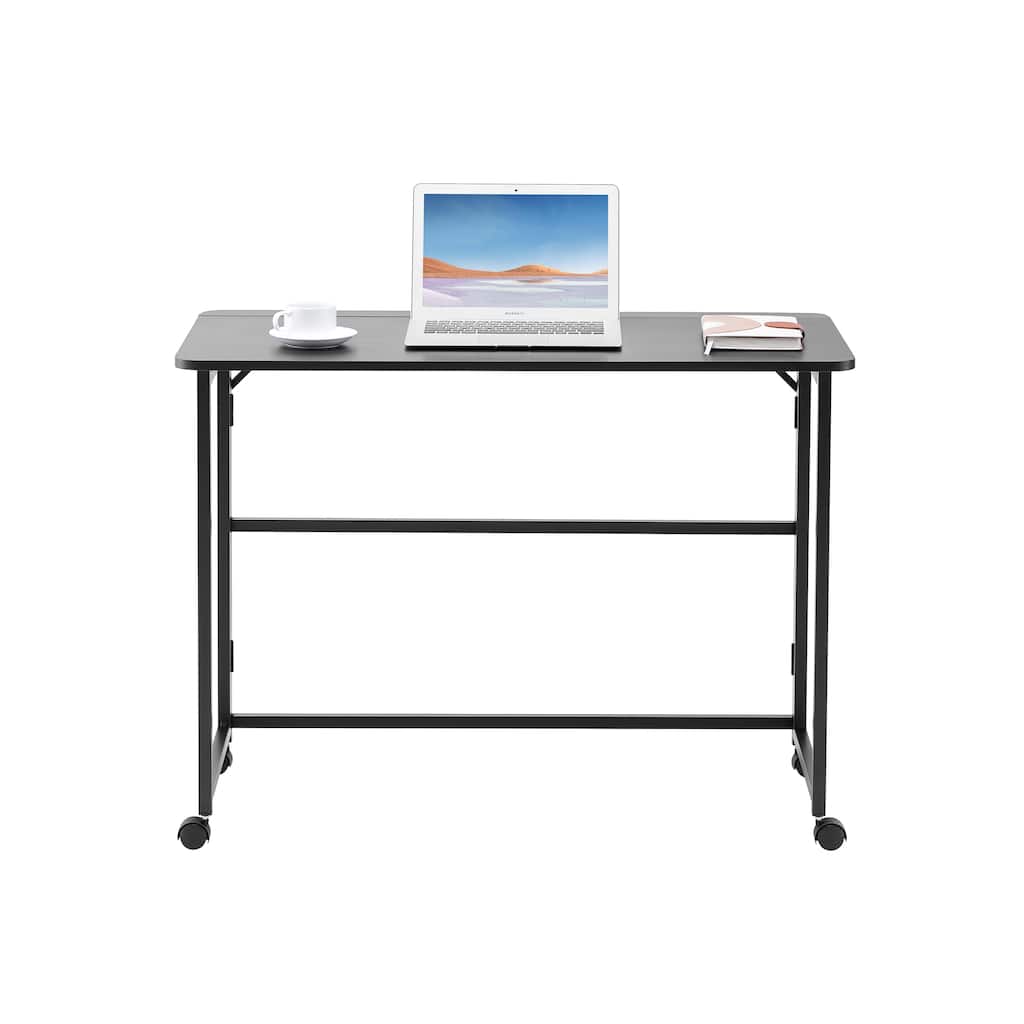 Folding Desk Small Foldable Desk for Small Space, 39.37 Inches Writing Computer Desk in Study, Home Office Foldable Office Desk