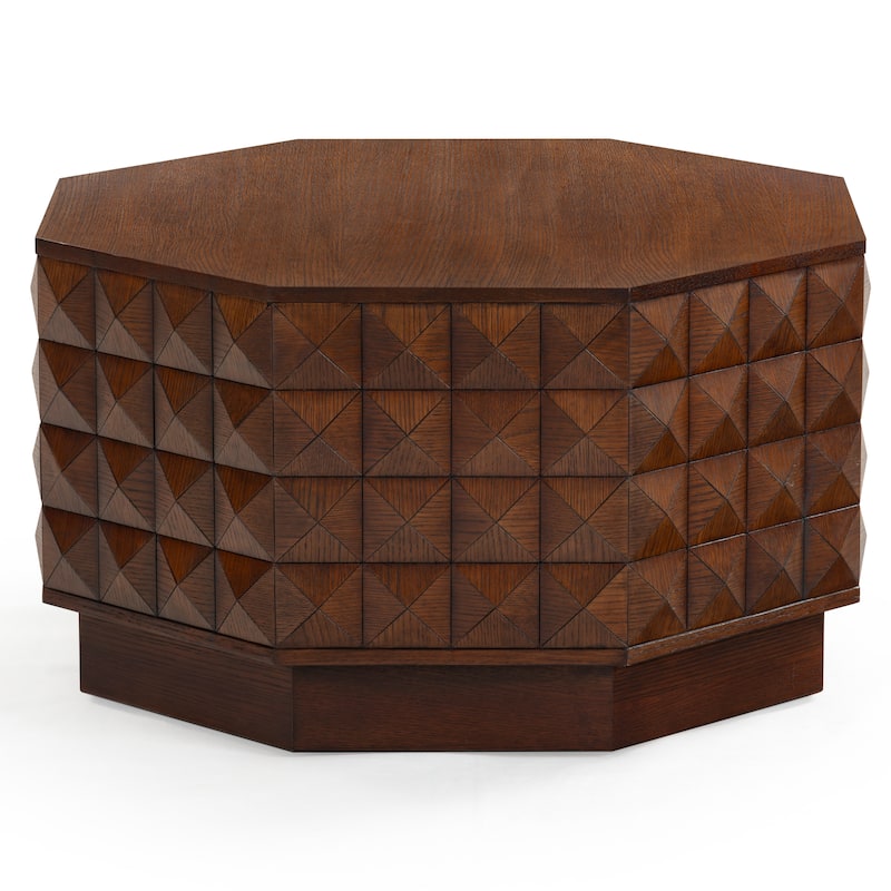SAFAVIEH Couture Patty Wood Octagon Coffee Table - 34"W x 34"D x 18"H - Walnut