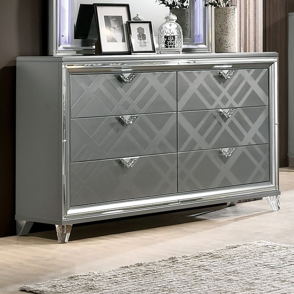Modern glam outlet 6 drawer dresser