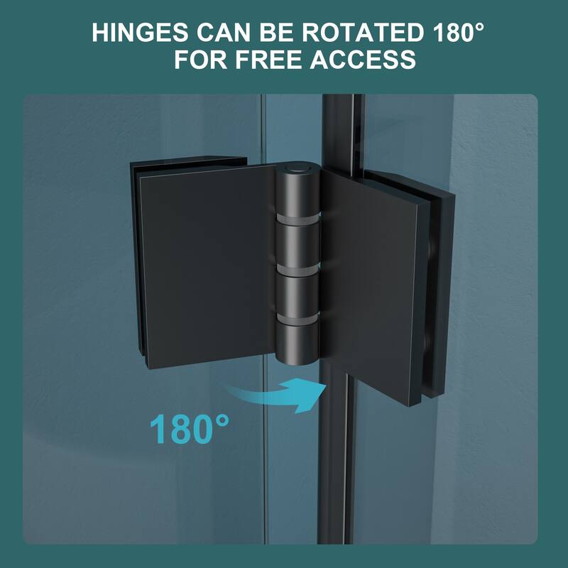30"W x 72"H Pivot Frameless Swinging Shower Door