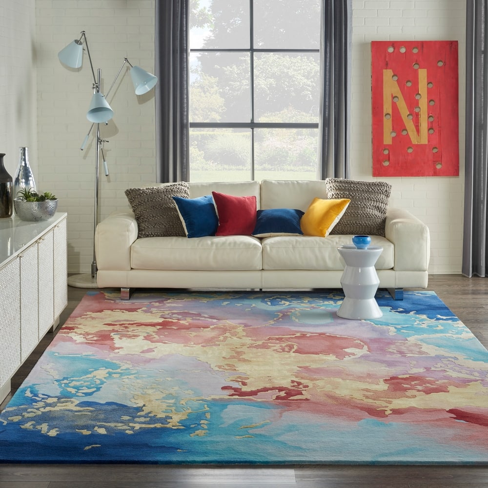Nourison Prismatic Radiant Carved Modern Abstract Area Rug