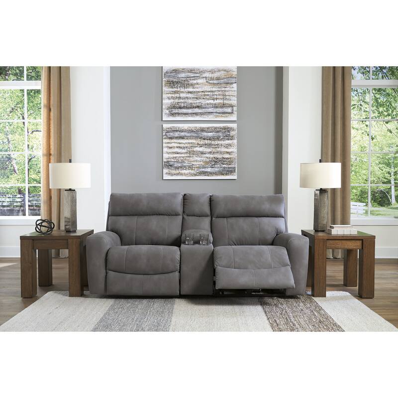 Signature Design by Ashley Next-Gen DuraPella 3-Piece Power Reclining Sectional Loveseat with Console - 91"W x 42"D x 42"H