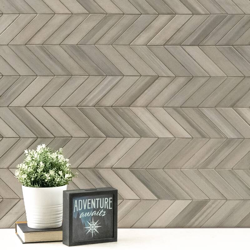 Ackland AKN-P-GL12X15CVM-CA Glacis - 12" x 15" Porcelain Chevron