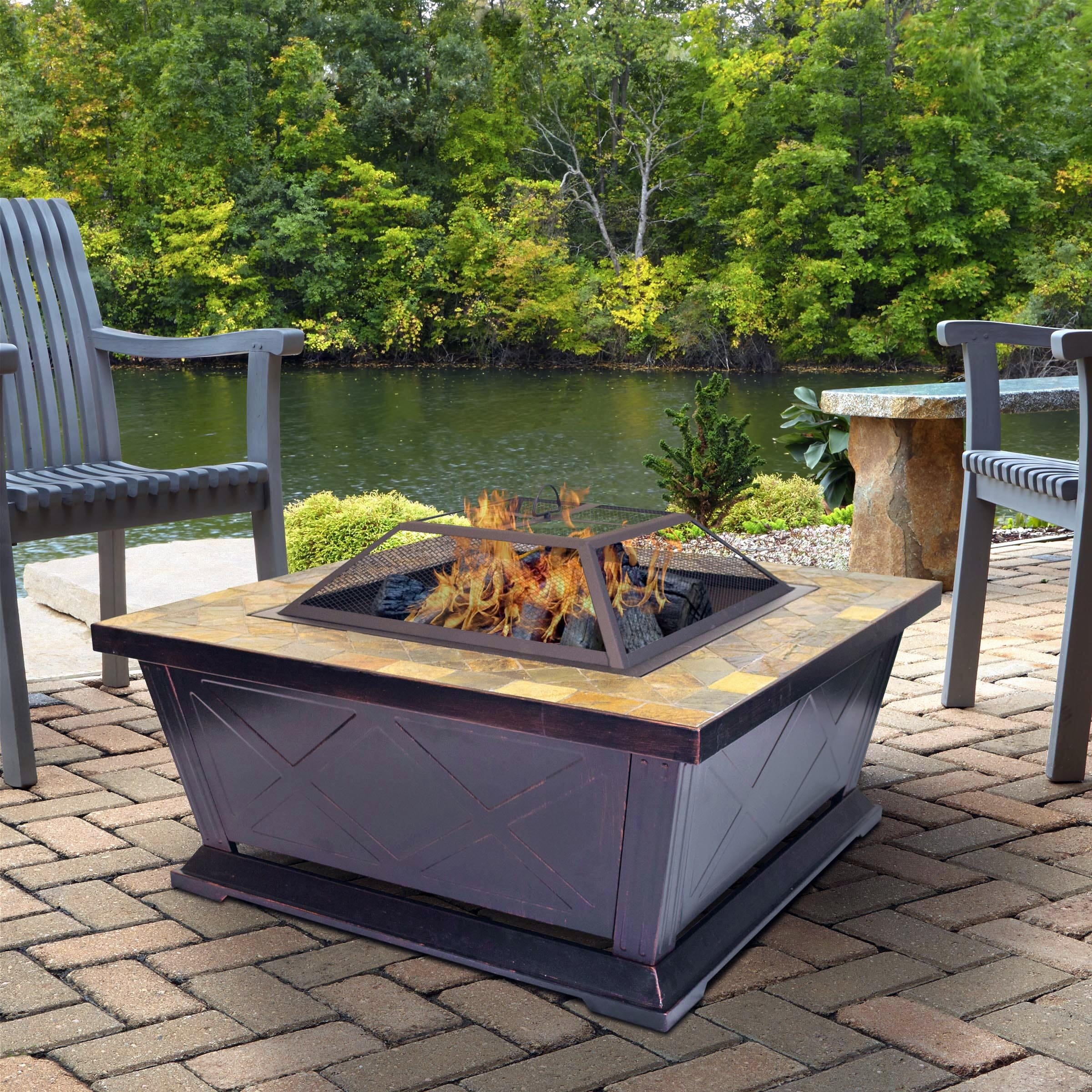 Small Steel Outdoor Fire Pit Basket Garden Patio Heater Summer Decoration 36 cm 