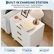 preview thumbnail 4 of 12, Garvee Modern 3 Drawers Sofaside End Table Chairside Table Set of 2 with Gold Handle for Living Room