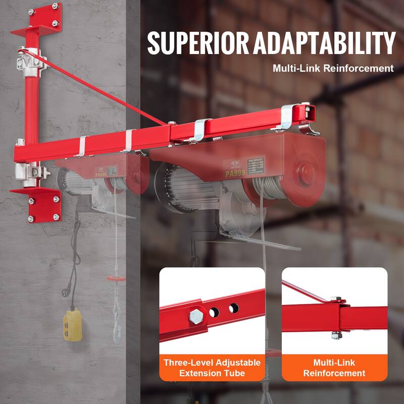 Electric Hoist Support Arm Winch Hoist Arm for Workshop, Garage - 660 lbs Max
