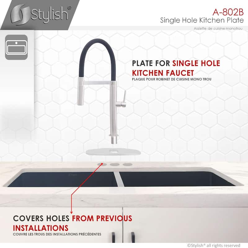 Single Hole 9.75-inch Kitchen Faucet Plate