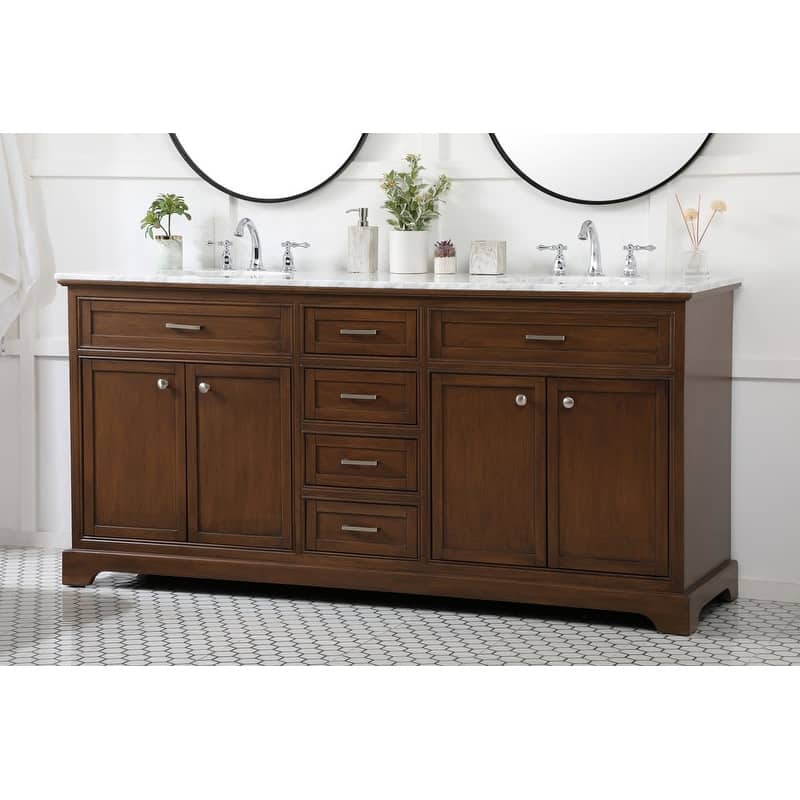 Elegant Lighting VF15072D Americana 72" Free Standing Double Basin