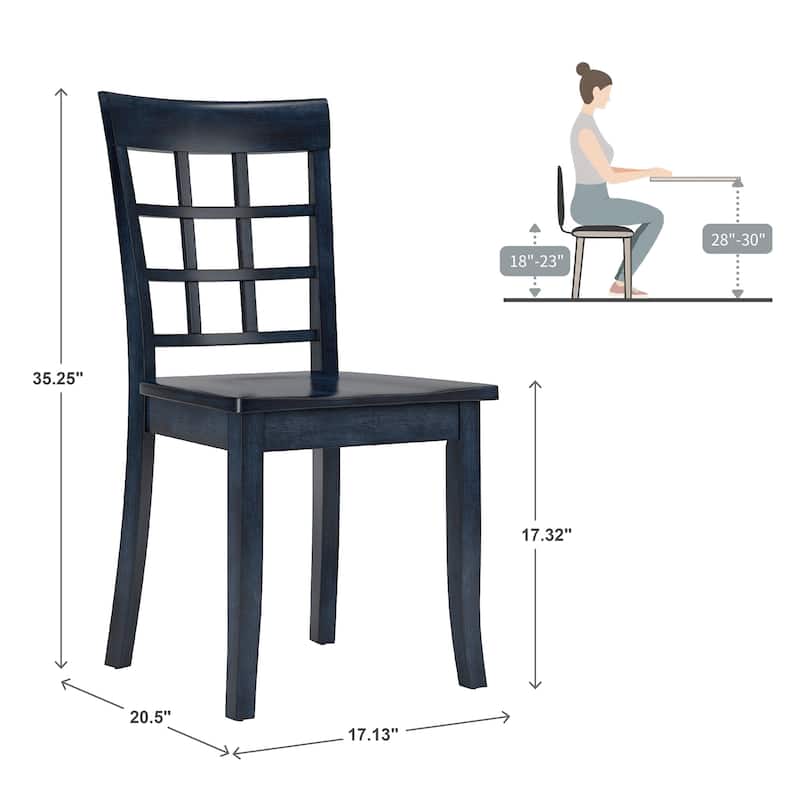 Wilmington II 48-Inch Rectangular Antique Dark Denim 5-Piece Dining Set by iNSPIRE Q Classic