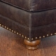preview thumbnail 4 of 2, Roundhill Furniture Leinster Fabric Upholstered Nailhead Ottoman in Espresso