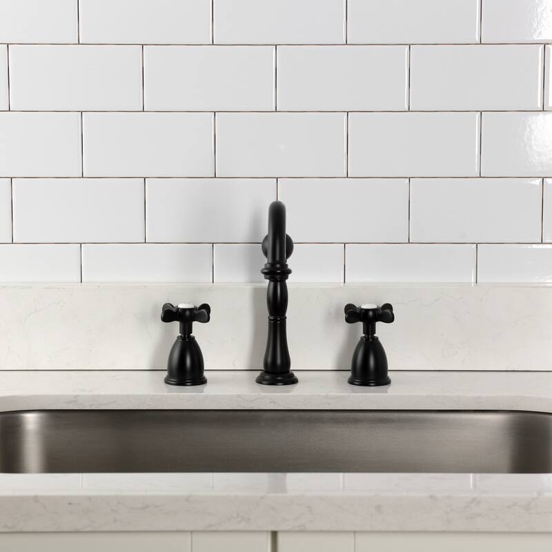 Kingston Brass Essex Double-Handle Wall-Mount Pre-Rinse Bridge Kitchen Faucet