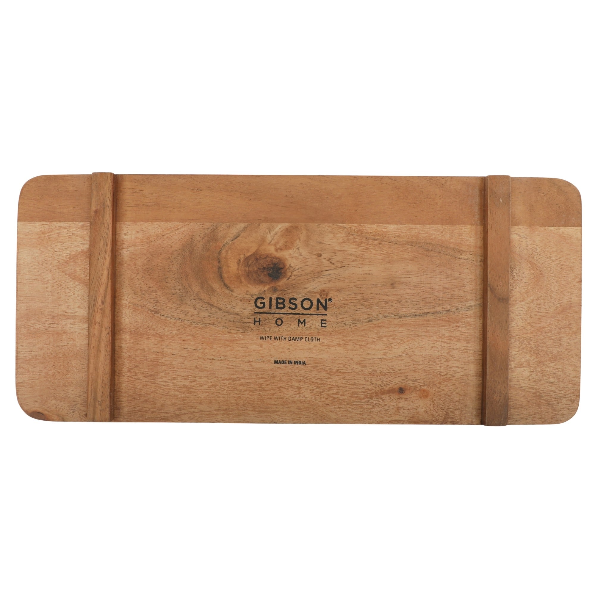 Gibson Home Gibson Home Gracious Dining 2-Tier Round Acacia Wood Serving Tray – Rustic Charcuterie Board Stand With Black Iron Handle – Tiered Party Platter Dessert Display Or Lazy Susan For Entertaining