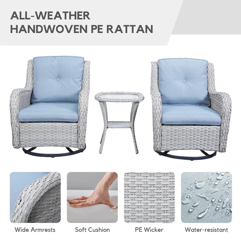 Gymojoy Patio Outdoor Rocking Chair Swivel Lounge Chair