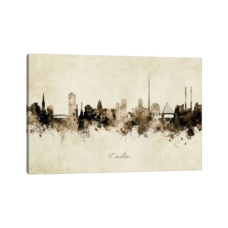 iCanvas "Dublin Ireland Skyline" by Michael Tompsett Canvas Print