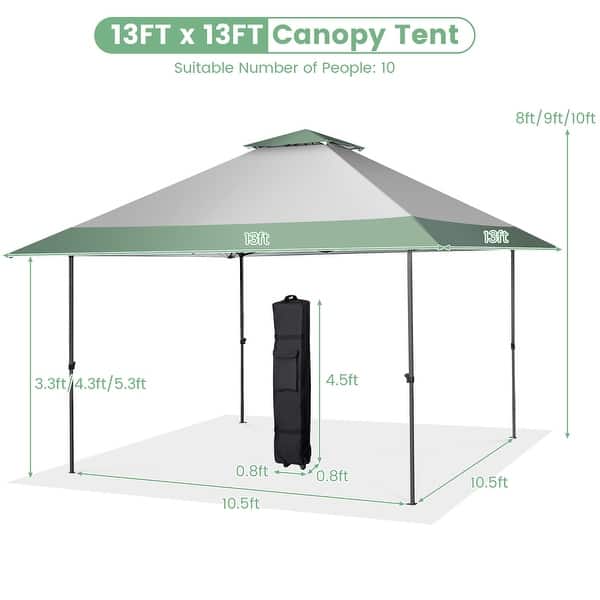 13x13ft Patio PopUp Gazebo Canopy Tent Instant Sun Shelter Bag Bed
