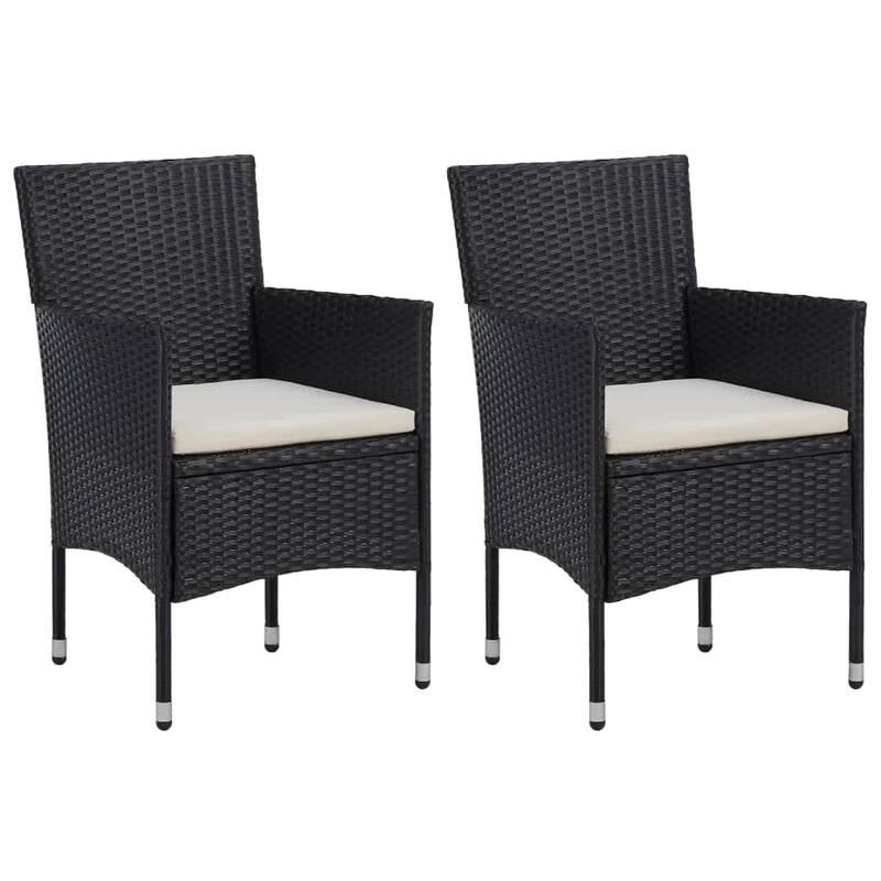 vidaXL Patio Dining Set with Cushions Poly Rattan